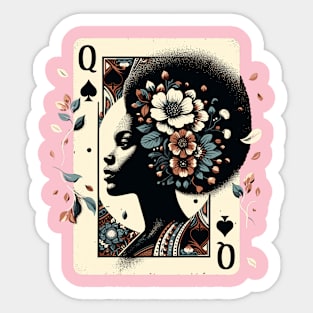 Black Queen Poker Tarot Card Pride History African American Sticker